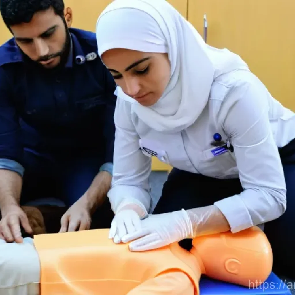 응급구조사 교육 과정 비교 - **Prompt 1: Community First Aid Training in an Arab Setting**
    "A vibrant and diverse group of ad...