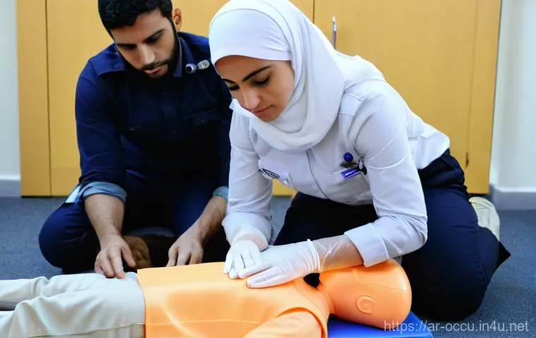 응급구조사 교육 과정 비교 - **Prompt 1: Community First Aid Training in an Arab Setting**
"A vibrant and diverse group of ad...