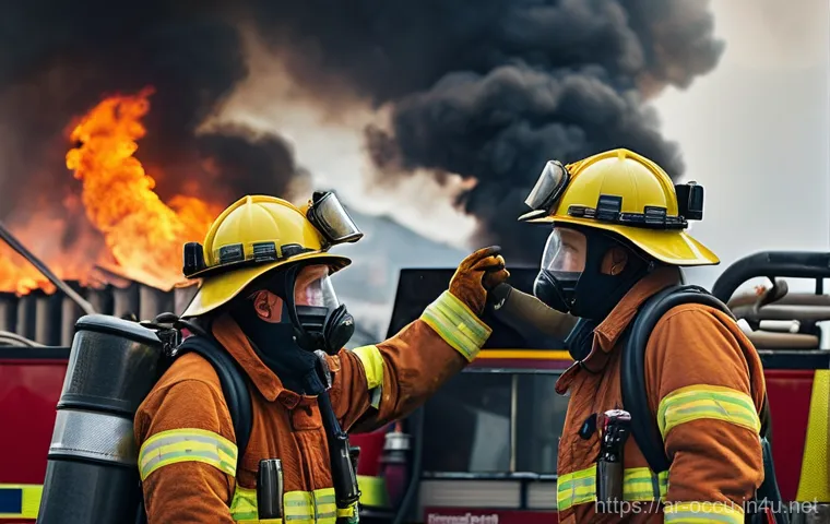 응급구조사와 소방 안전 - **Prompt: Compassionate Paramedics in a Modern Ambulance**
    A team of highly professional and com...