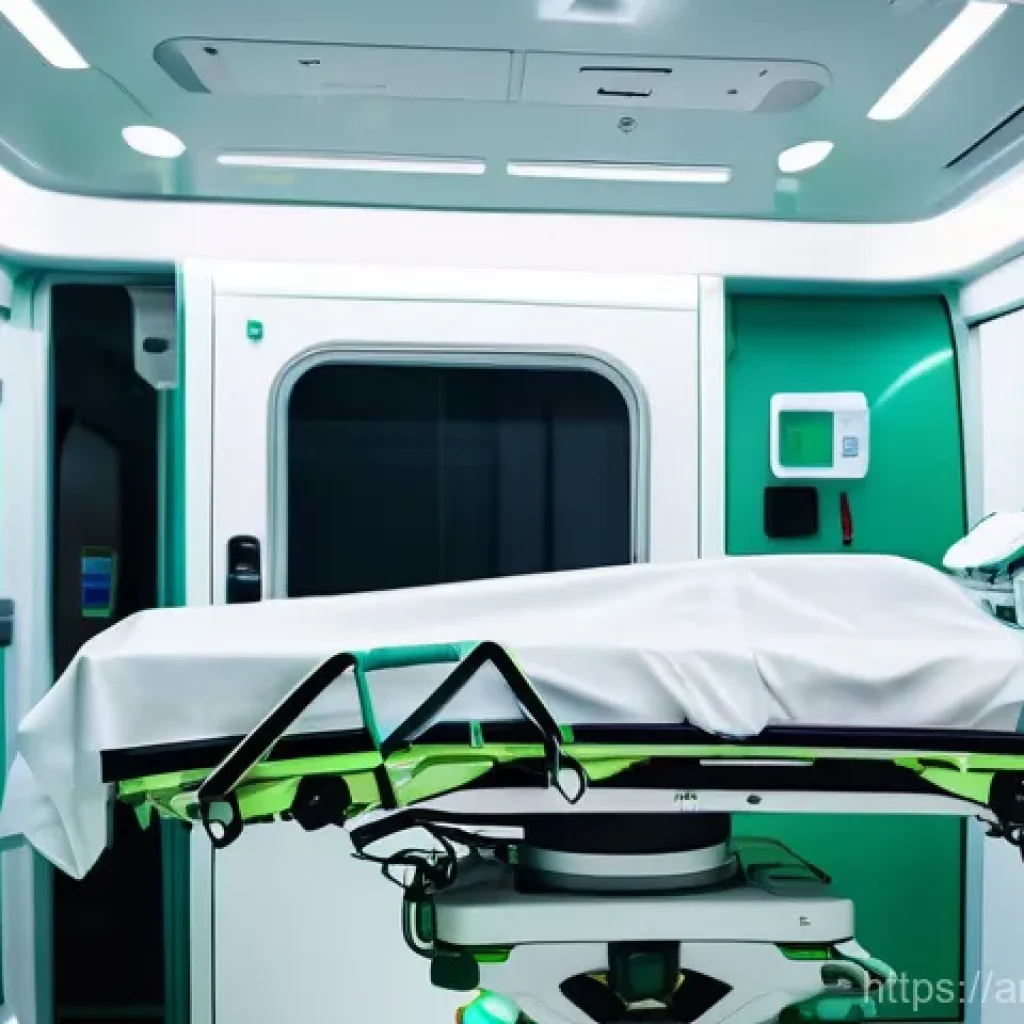 응급구조사와 출동 차량 기술 발전 - **Prompt 1: Cutting-Edge Mobile ICU in an Urban Arab Setting**
    A wide shot of a highly advanced,...